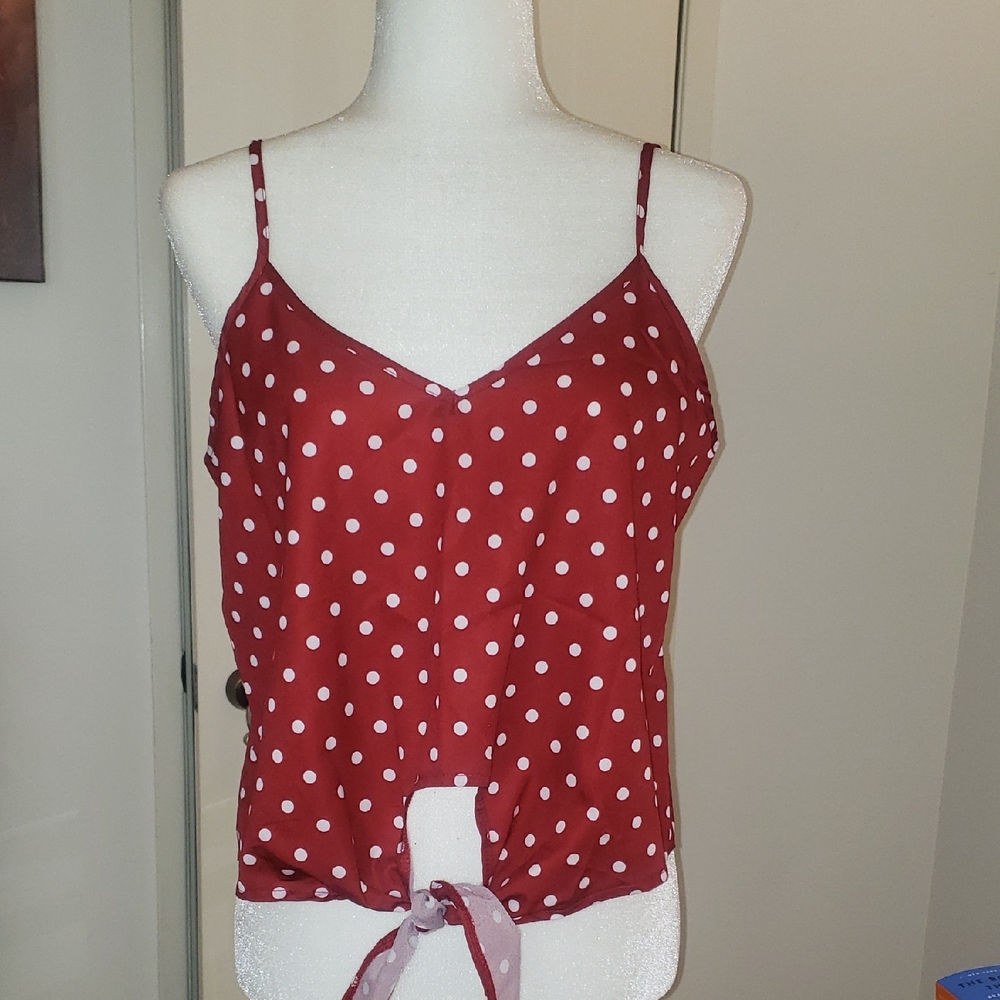 SHEIN Red Polka Dot Camisole